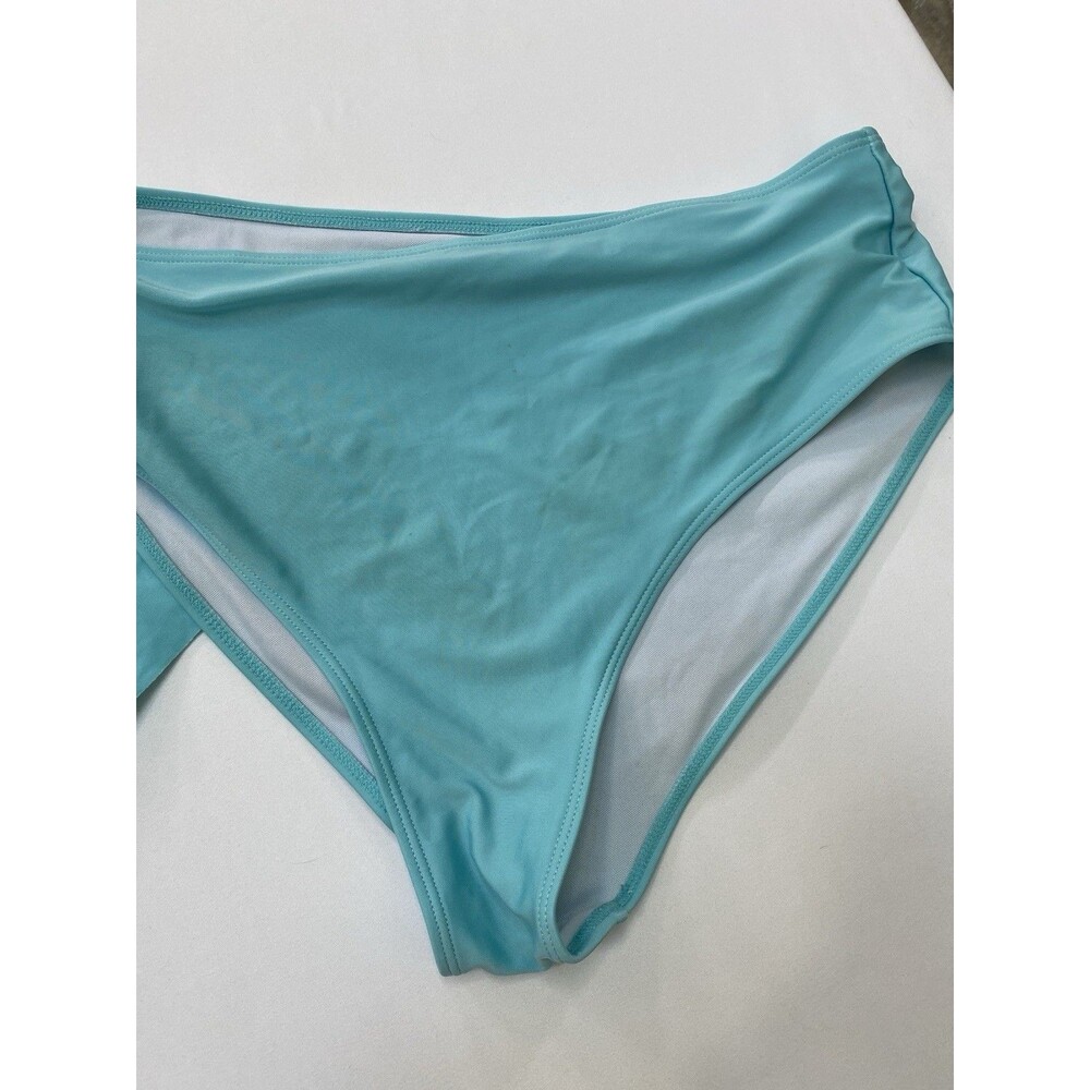 Women Size 1XL Aqua Turquoise Tankini Swimsuit Set High Waist Bathing Suit - Picture 3 of 8